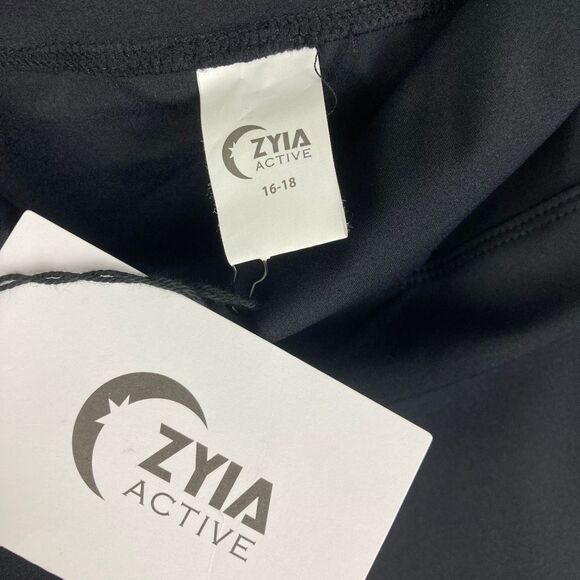 Zyia Active NWT Black Slash Luxe High Rise 7/8 24” Leggings Shredded sz 16-18 - Picture 5 of 11
